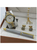 Carnaer Men's 4PCS Watch Gift Set | Watch, Pen, Cufflinks & Rosary | Luxury Gift Box | KSA