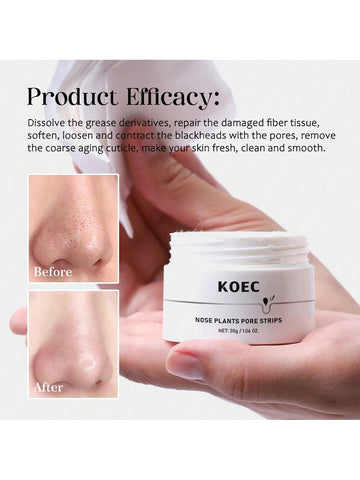 KOEC Blackhead Remover Nose Strips | Deep Pore Cleansing Peel-Off Mask | 60 Stickers for Clear & Smooth Skin